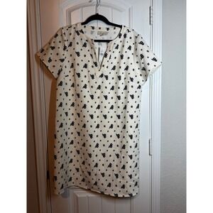 NWT LOFT Outlet Floral Shift Dress Size 12 Ivory black Career Coquette